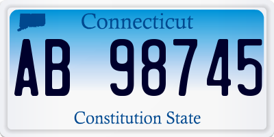 CT license plate AB98745