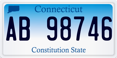 CT license plate AB98746