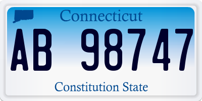 CT license plate AB98747