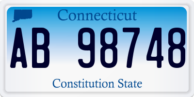 CT license plate AB98748