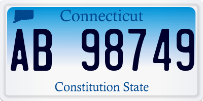 CT license plate AB98749