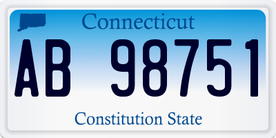 CT license plate AB98751