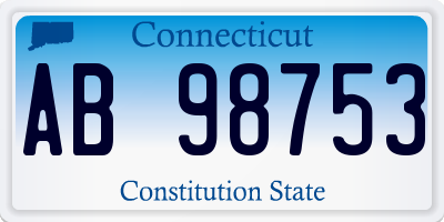 CT license plate AB98753