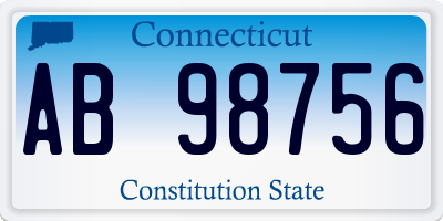 CT license plate AB98756