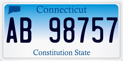 CT license plate AB98757