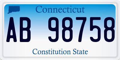 CT license plate AB98758