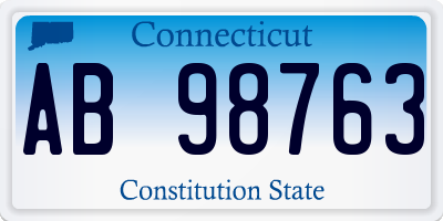 CT license plate AB98763