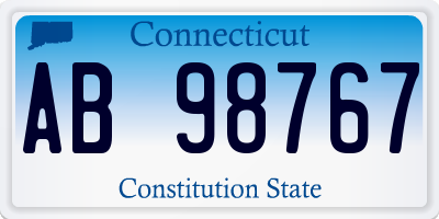 CT license plate AB98767