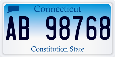 CT license plate AB98768