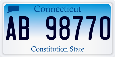 CT license plate AB98770