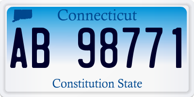 CT license plate AB98771