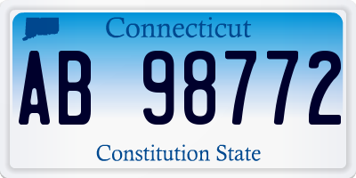 CT license plate AB98772