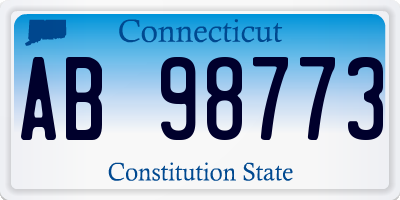 CT license plate AB98773