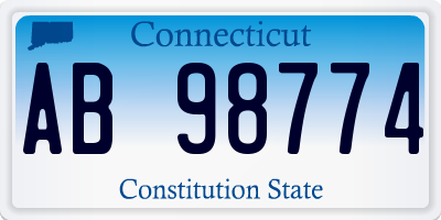 CT license plate AB98774