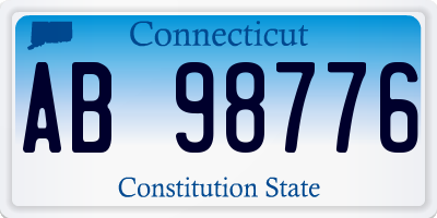 CT license plate AB98776