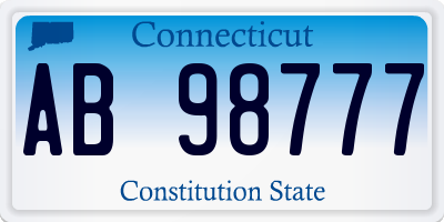 CT license plate AB98777