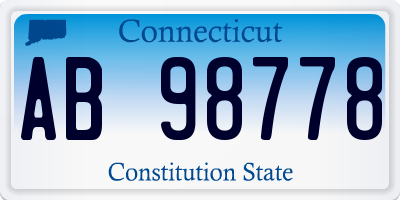 CT license plate AB98778