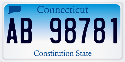 CT license plate AB98781