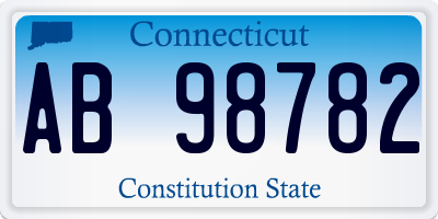 CT license plate AB98782