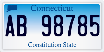 CT license plate AB98785