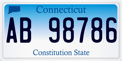 CT license plate AB98786