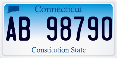 CT license plate AB98790