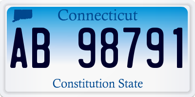 CT license plate AB98791