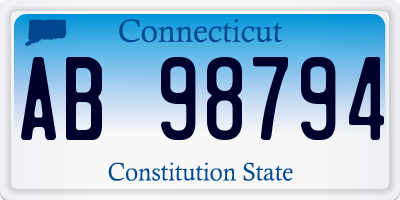 CT license plate AB98794