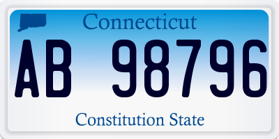 CT license plate AB98796