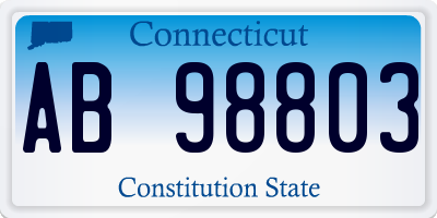 CT license plate AB98803