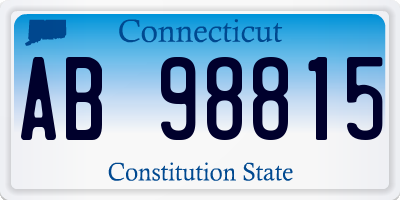 CT license plate AB98815