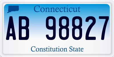 CT license plate AB98827