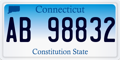 CT license plate AB98832