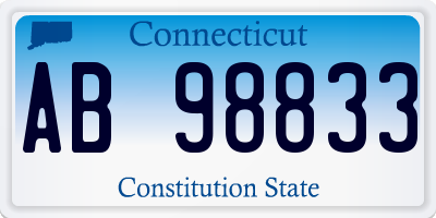 CT license plate AB98833