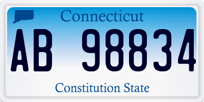 CT license plate AB98834