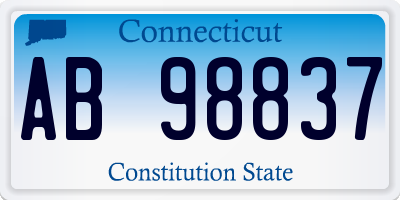 CT license plate AB98837