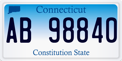 CT license plate AB98840