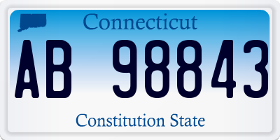 CT license plate AB98843