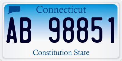 CT license plate AB98851