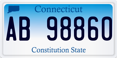 CT license plate AB98860