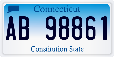 CT license plate AB98861