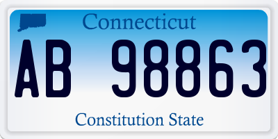 CT license plate AB98863