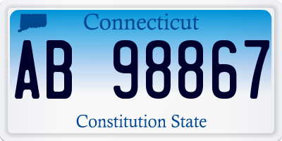 CT license plate AB98867