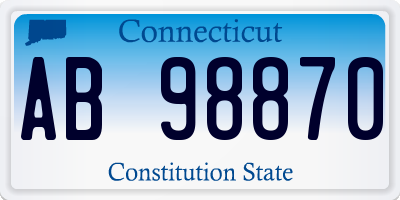 CT license plate AB98870