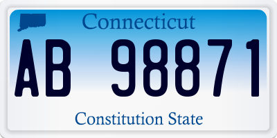 CT license plate AB98871