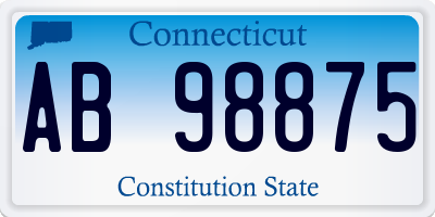 CT license plate AB98875