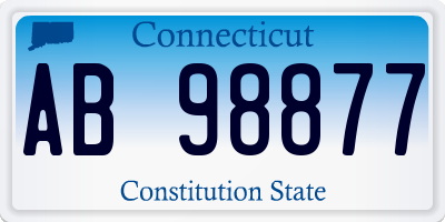 CT license plate AB98877