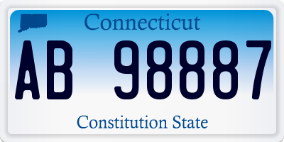 CT license plate AB98887