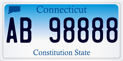 CT license plate AB98888