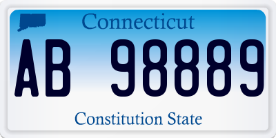 CT license plate AB98889